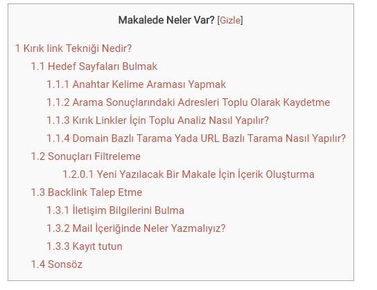 Wordpress yazılarınıza içindekiler tablosu